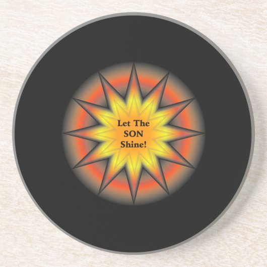 Der Sohn Shine 3 gelassen Sandstein Untersetzer (Vorne)