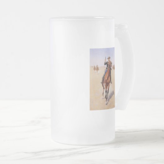 Der Soldat durch Frederic Remington Mattglas Bierglas (VorderseiteRechts)