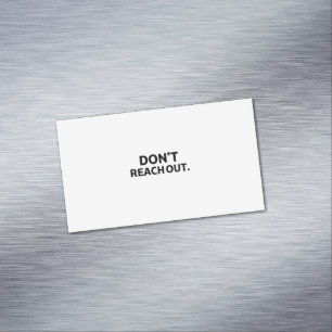 Der Solo Operator   Don't Reach Out Identification Magnetische Visitenkarte