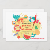 Der Sommer am Strand Einladung (Vorne/Hinten)