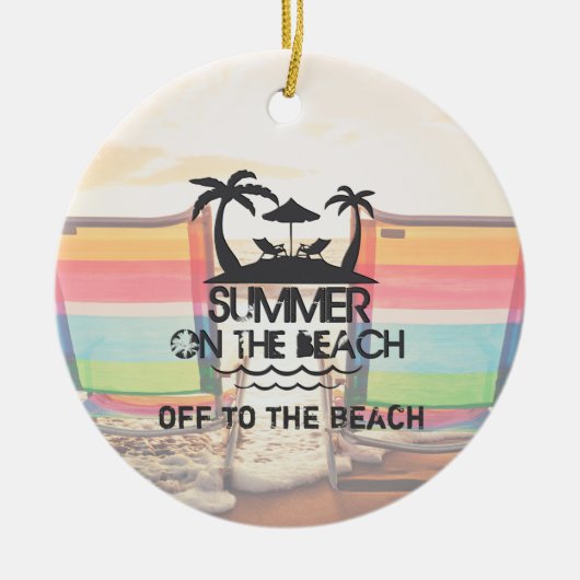 Der Sommer am Strand | PERSONALISIERT Keramik Ornament (Vorne)