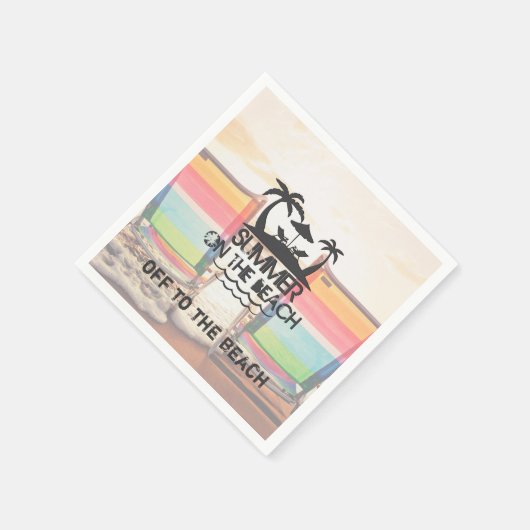 Der Sommer am Strand | PERSONALISIERT Serviette (Ecke)