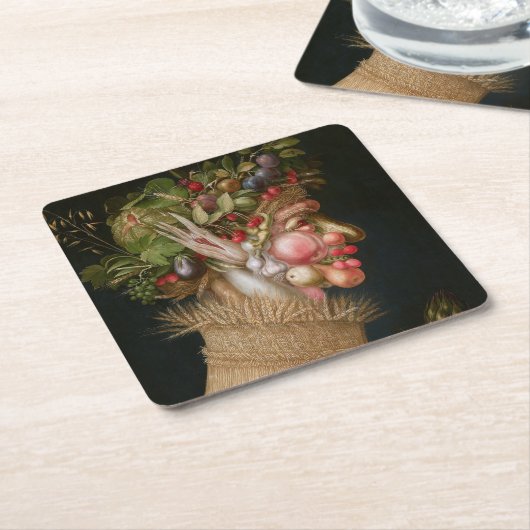 Der Sommer, Arcimboldo Rechteckiger Pappuntersetzer (angewinkelt)