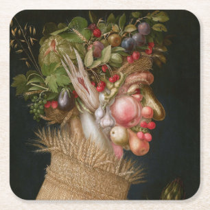 Der Sommer, Arcimboldo Rechteckiger Pappuntersetzer