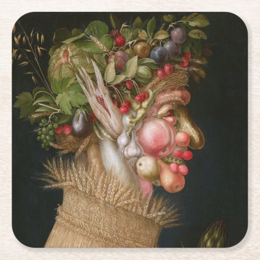 Der Sommer, Arcimboldo Rechteckiger Pappuntersetzer (Vorderseite)