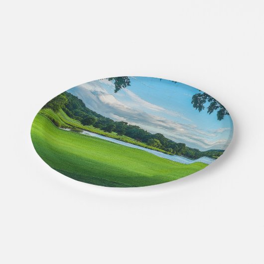 Der Sommer auf dem Golfplatz Pappteller (Schrägansicht)