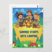 Der Sommer beginnt mit dem Camping Postkarte (Vorne/Hinten)