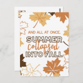 Der Sommer brach in Herbstausätze in Weiß zusammen Postkarte (Vorne/Hinten)