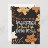 Der Sommer brach in Herbstausätze schwarz Ver zusa Postkarte (Vorne/Hinten)