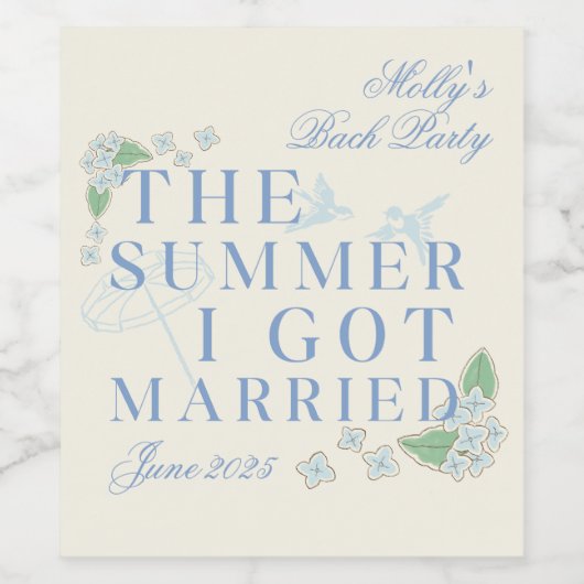 Der Sommer, den ich Verheiratet Got - Küsten-Bache Weinetikett (Einzelnes Label)