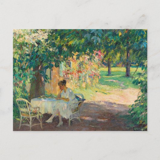 Der Sommer im Garten | Edward Cucuel Postkarte (Vorderseite)