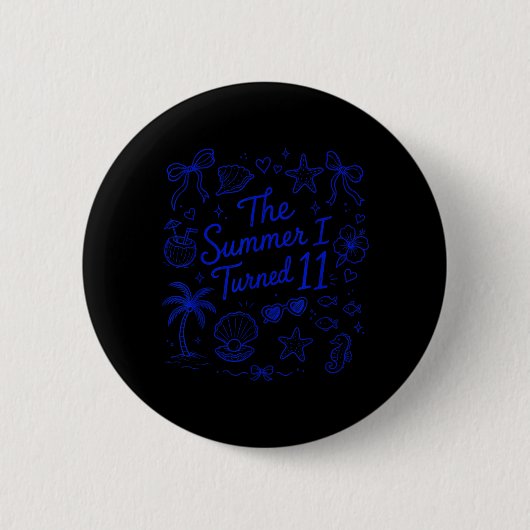 Der Sommer, in dem ich 11 wurde Tropical Beach Geb Button (Vorderseite)