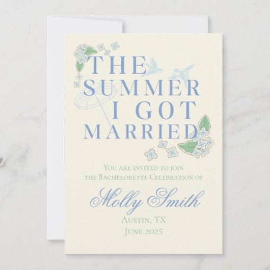 Der Sommer, in dem ich Verheiratet wurde, war ein Einladung (Vorderseite)