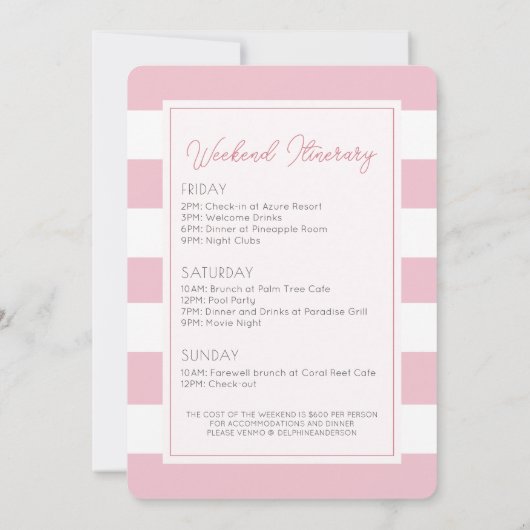 Der Sommer, in dem ich Verheiratetes Bachelorette- Einladung (Rückseite)