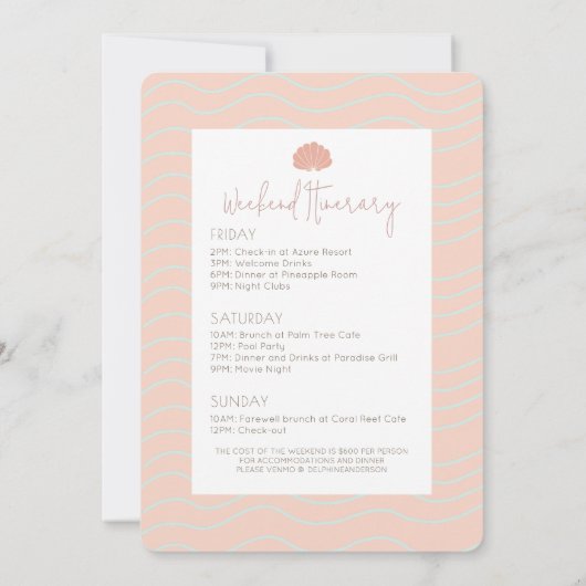 Der Sommer, in dem ich Verheiratetes Bachelorette- Einladung (Rückseite)