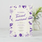 Der Sommer, in dem ich verheiratetes Brautparty wu Einladung (Stehend Vorderseite)
