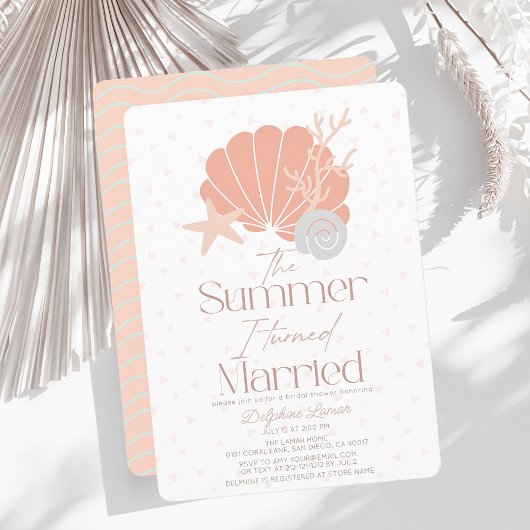 Der Sommer, in dem ich Verheiratetes rosa Brautpar Einladung