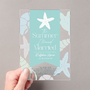 Der Sommer, in dem ich Verheiratetes Starfish-Brau Acryleinladungen
