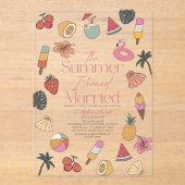 Der Sommer, in dem ich Verheiratetes tropisches Br Acryleinladungen (Vorderseite)