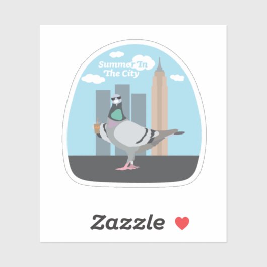 Der Sommer in der Stadt Aufkleber (Blatt)