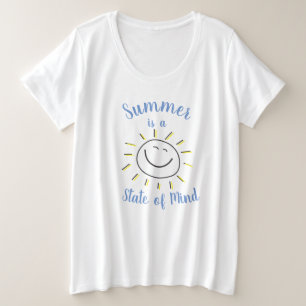 Der Sommer ist ein Staat des Mind Quote Sunshine Große Größe T-Shirt