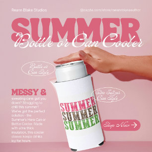 Der Sommer ist hier Flasche oder kann kühlen Selters Dosenkühler