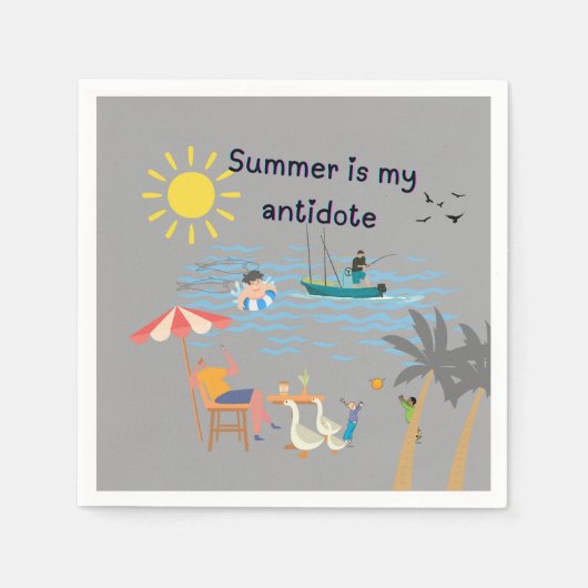 Der Sommer ist mein Gegenmittel Serviette (Vorderseite)