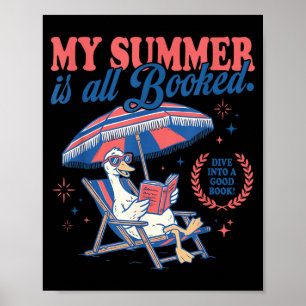 Der Sommer ist total ausgebucht Dummkopf-Lese-Buch Poster