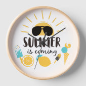 Der Sommer kommt - Fun Ice Cream & Sunglasswall Uhr (Vorderseite)