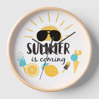 Der Sommer kommt - Fun Ice Cream & Sunglasswall Uhr