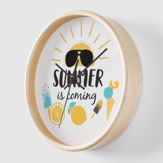 Der Sommer kommt - Fun Ice Cream & Sunglasswall Uhr (Winkel)