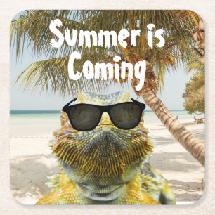 Der Sommer kommt Rechteckiger Pappuntersetzer