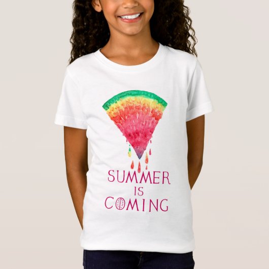 Der Sommer kommt Wasserfarbe Wassermelone T-Shirt (Vorderseite)