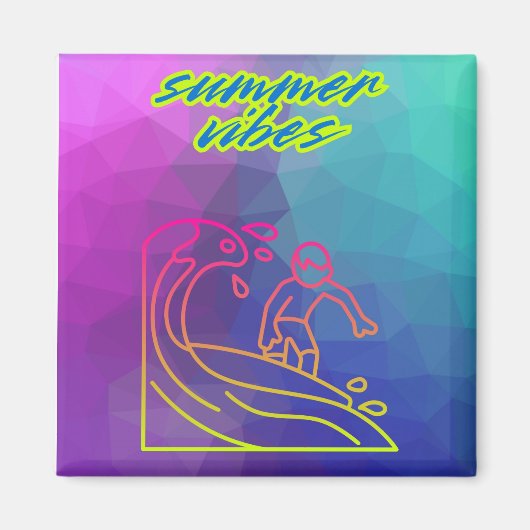 Der Sommer vibes Junge surfen. Magnet (Vorne)