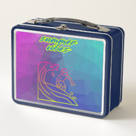 Der Sommer vibes Junge surfen. Metall Brotdose