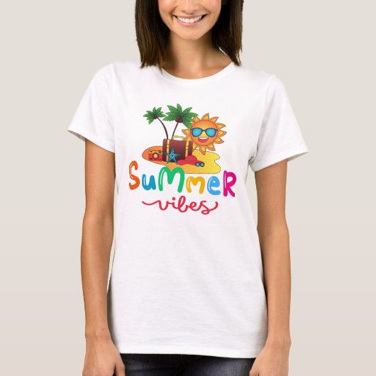 Der Sommer weht Sonne und Palmen, Frauen T-Shirt (Vorderseite)
