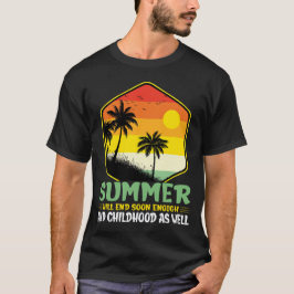 Der Sommer wird bald Ende Beach Palm Tree Sonnenun T-Shirt