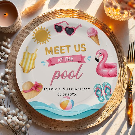 Der Sommerpool-Geburtstag Pappteller