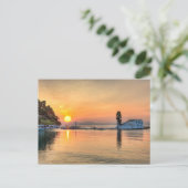 Der Sonnenaufgang auf der Insel Panagia Vlacherna  Postkarte (Stehend Vorderseite)