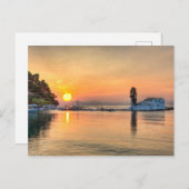 Der Sonnenaufgang auf der Insel Panagia Vlacherna  Postkarte (Vorne/Hinten)