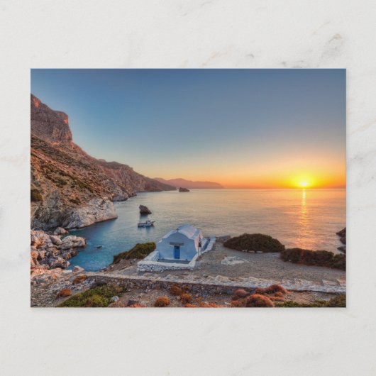 Der Sonnenaufgang von Agia Anna in Amorgos Postkarte (Vorderseite)