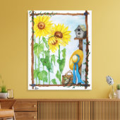 Der Sonnenblumengarten Leinwanddruck (Insitu (Wohnzimmer))