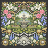Der Sonnengarten im Stil von Versailles Aufkleber (Vorderseite)
