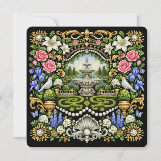 Der Sonnengarten im Stil von Versailles  Einladung (Vorderseite)