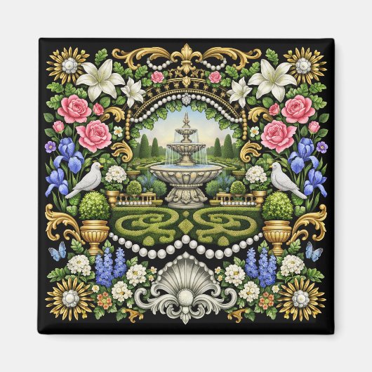 Der Sonnengarten im Stil von Versailles  Magnet (Vorne)