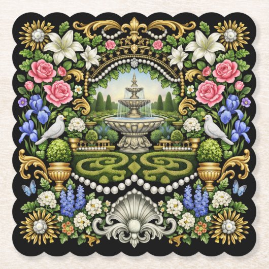 Der Sonnengarten im Stil von Versailles  Untersetzer (Vorderseite)