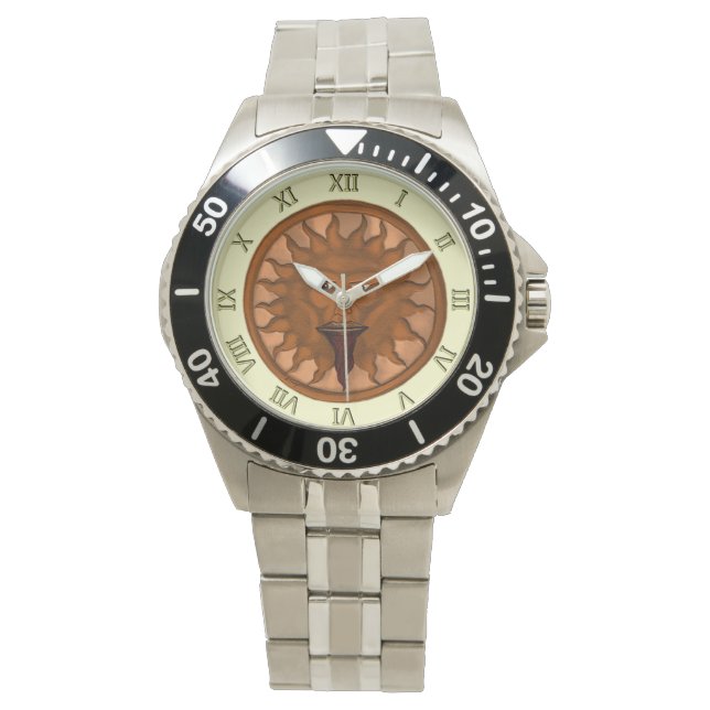 Der Sonnengott (Ra) (Bronze) Armbanduhr (Vorderseite)