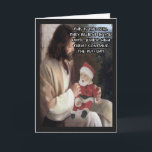 Der Sonnengott und der Weihnachtsmann Feiertagskarte<br><div class="desc">Der Weihnachtsmann und Jesus Weihnachtskarte für Atheisten,  die Christen mit ihrem lustigen Jesus und Weihnachtsbildern und Slogan beleidigen.</div>