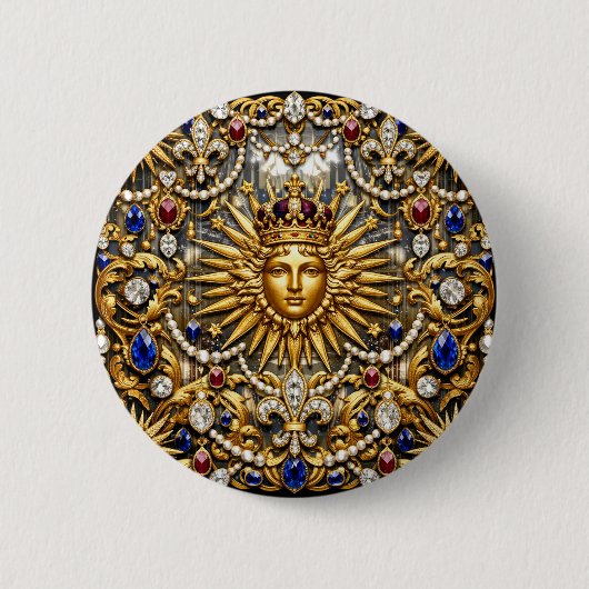 Der Sonnenkönig Versailles Französisch verziert Button (Vorderseite)