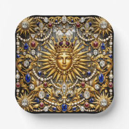 Der Sonnenkönig Versailles Französisch verziert Pappteller